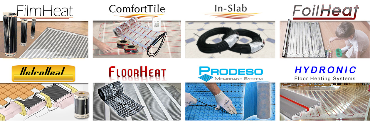 Example of available radiant floor heating systems.